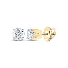 14K 0.20ct-Diamond Round-Cut Solitaire Earrings
