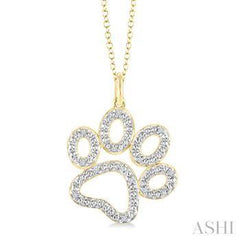 925 0.05ct Diamond Dog-Paw Pendant