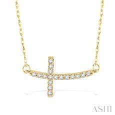 10K 0.15ct Diamond Cross Pendant