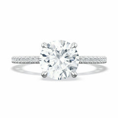 14k .14ct-Round-Cut Semi-Mount Ring