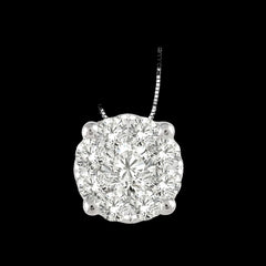 14K 0.75ct Diamond Cluster Pendant