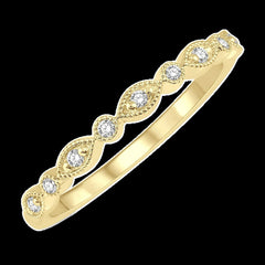 14K 0.10ct Diamond Stackable Bands