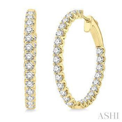 14K 2.70ct Diamond Hoop Earrings