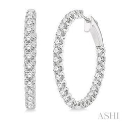 14K 2.70ct Diamond Hoop Earrings