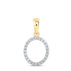10K 0.20ct Diamond Initial-O Pendant