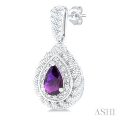 925 0.04CT Diamond Amethyst Earrings