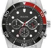 Bulova Chronograph Mens Watch-Silver-Tone