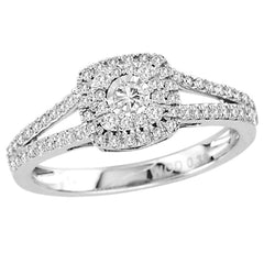 14K 0.90ct Diamond Cluster Ring