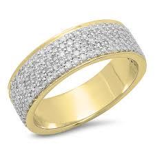 10k .24ct-Diamond Micropave Wedding-Band Size-10