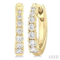 14K 0.25Ct Diamond Hoop Earrings
