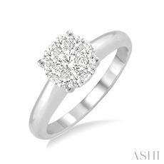 14K 0.35ct Diamond-Cluster LoveBright Ring