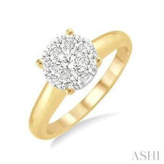 14K 0.35ct Diamond-Cluster LoveBright Ring