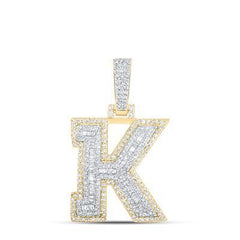10K 0.20Ct Diamond K-Initial Pendant