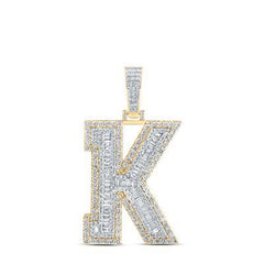 10K 0.20Ct Diamond K-Initial Pendant