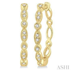 10K 0.15ct Diamond Hoop Earrings