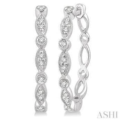 10K 0.15ct Diamond Hoop Earrings