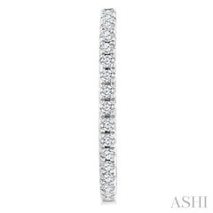 1/3 Ctw French Pave Set Round Cut Diamond Fashion Half Hoop Earrings in 14K White Gold
