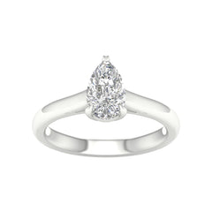 14K 1.00ct H-Color/VS-Clarity Lab-Diamond Pear/Ring