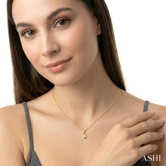 1/3 Ctw Nested Tear Drop Pear Cut Diamond Fashion Pendant With Chain in 14K Yellow Gold