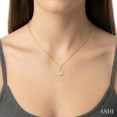 1/3 Ctw Nested Tear Drop Pear Cut Diamond Fashion Pendant With Chain in 14K Yellow Gold