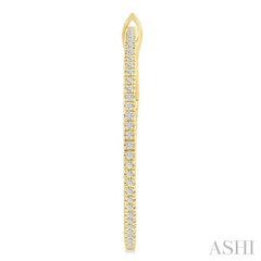 1/3 Ctw Inside & Outside Round Cut Diamond Hoop Earrings in 14K Yellow Gold
