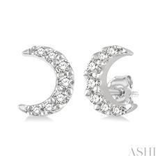 10K 0.10ct Diamond Petite-Crescent Earrings