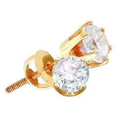 14K 1.52ct Dia-Solitaire-Round Earrings