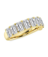 14k 5.5ct-Emerald-Cut Diamond Band Size-10