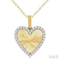 10K 0.25ct Diamond Heart Pendant