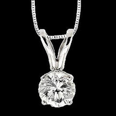 14K 0.50Ct Diamond Solitaire Round-Pendant