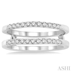 1/3 ctw Round Cut Diamond Insert Ring in 14K White Gold