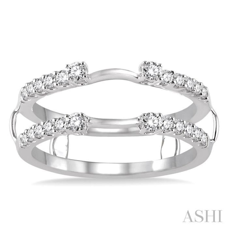 3/8 ctw Round Cut Diamond Insert Ring in 14K White Gold