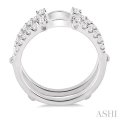 3/8 ctw Round Cut Diamond Insert Ring in 14K White Gold