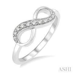1/6 Ctw Round Cut Diamond Infinity Petite Ring in 10K White Gold
