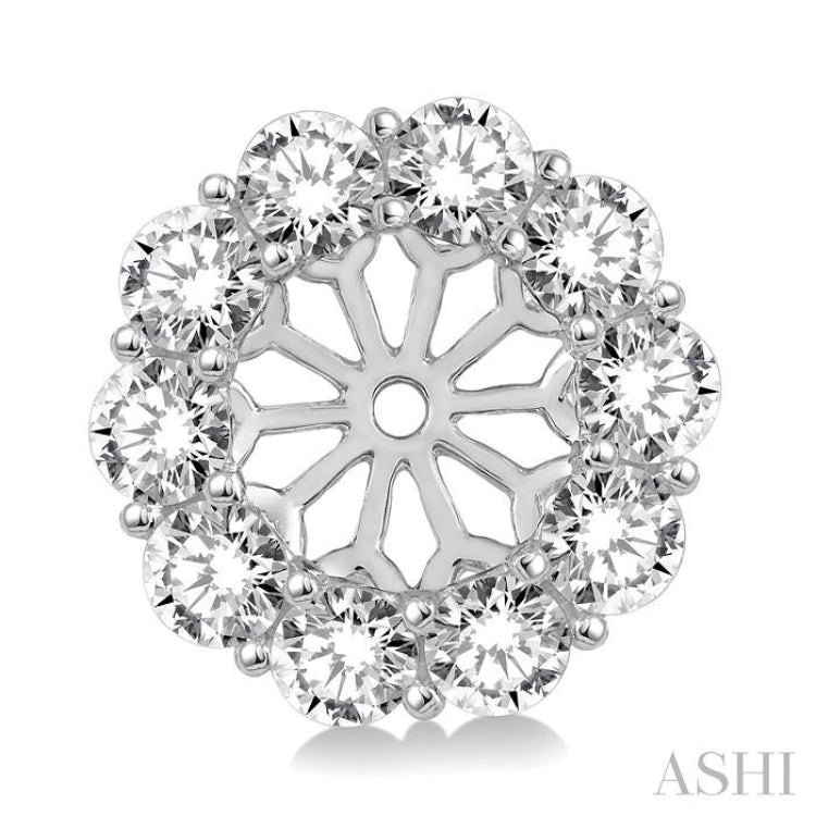 1 1/2 ctw Round Cut Diamond Earring Jacket in 14K White Gold