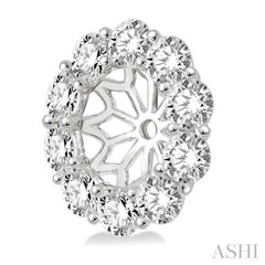 1 1/2 ctw Round Cut Diamond Earring Jacket in 14K White Gold