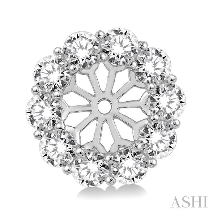 1 ctw Round Cut Diamond Earring Jacket in 14K White Gold