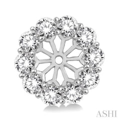 1 ctw Round Cut Diamond Earring Jacket in 14K White Gold