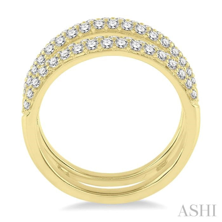 1 ctw Round Cut Diamond Insert Ring in 14K Yellow Gold