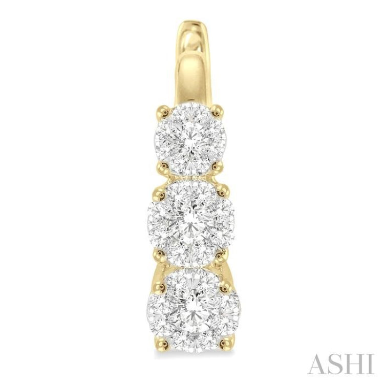 3/4 ctw Diamond Lovebright Earrings in 14K Yellow and White Gold