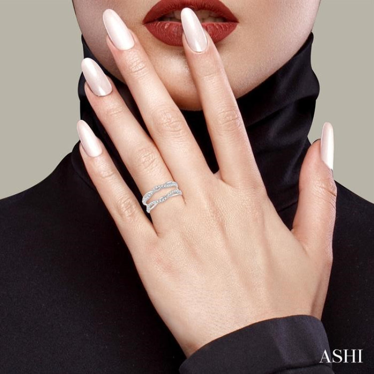 3/8 ctw Round Diamond Insert Ring in 14K White Gold