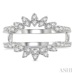 1/2 ctw Mini Marquise Mounts Round Cut Diamond Insert Ring in 14K White Gold