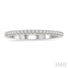 1/10 Ctw Round Cut Diamond Wedding Band in 14K White Gold