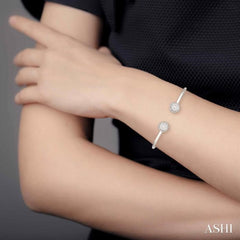 5/8 ctw Lovebright Round Open Cuff Diamond Bangle in 14K White Gold