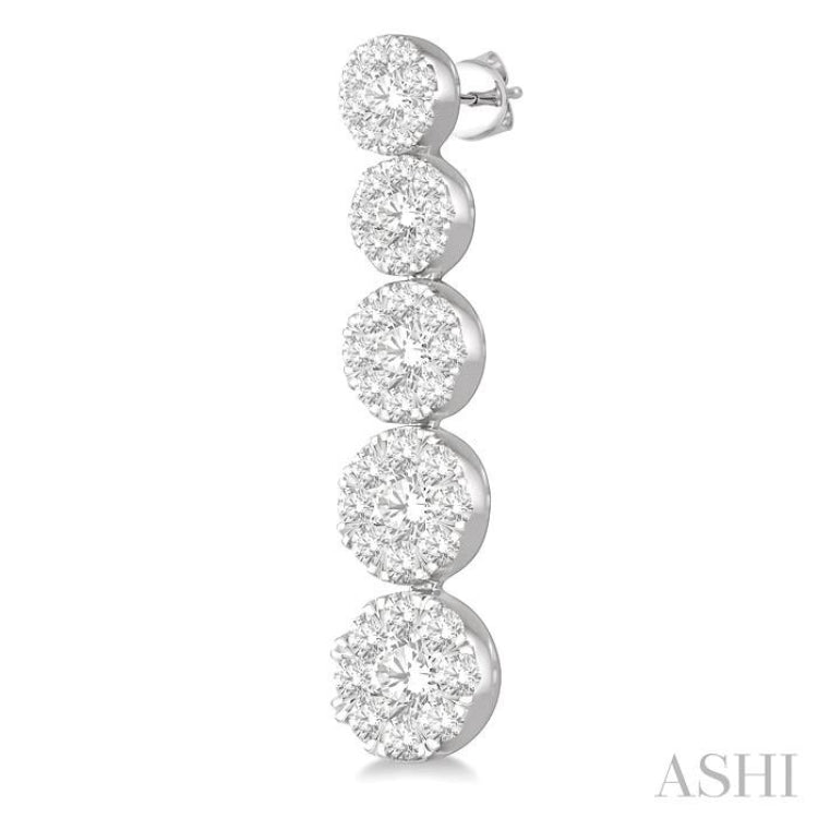 1 1/6 ctw Lovebright Round Cut Diamond Earrings in 14K White Gold