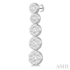 1 1/6 ctw Lovebright Round Cut Diamond Earrings in 14K White Gold