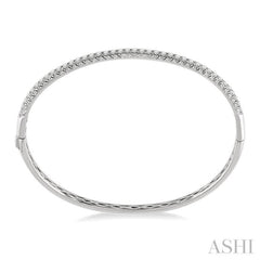 1 ctw Round Cut Diamond Stackable Bangle in 14K White Gold
