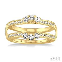 1/2 ctw Round Cut Diamond Insert Ring in 14K Yellow Gold.