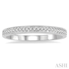 1/10 Ctw Round Cut Diamond Wedding Band in 14K White Gold
