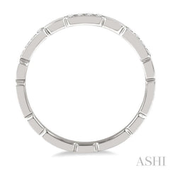 1/10 Ctw Round Cut Diamond Block Stackable Ring in 14K White Gold
